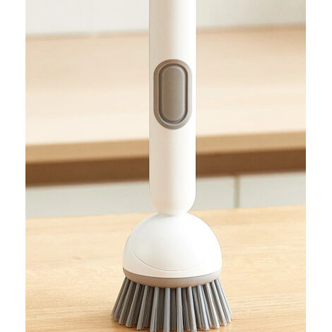 Brosse à vaisselle rechargeable avec long manche et récipient à savon-AquaForge (1/5)