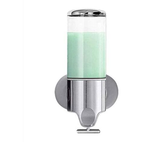 Distributeur de savon liquide mural à pompe unique manuelle de 500 ml avec réservoir transparent, pour douche et shampoing.-AquaForge (1/5)