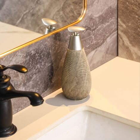 Distributeur de savon manuel en acier inoxydable de style bohème rétro, adapté à la salle de bain et à la cuisine.-AquaForge (1/3)