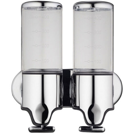 Distributeur de savon transparent en acier inoxydable multifonction et ergonomique, compatible avec gel hydroalcoolique, shampoing, savon et gel douche.-AquaForge (1/5)