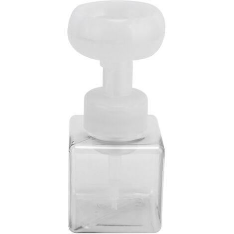 Distributeur de savon liquide transparent en forme de fleur, 250 ml, à pompe, rechargeable et réutilisable.-AquaForge (1/5)