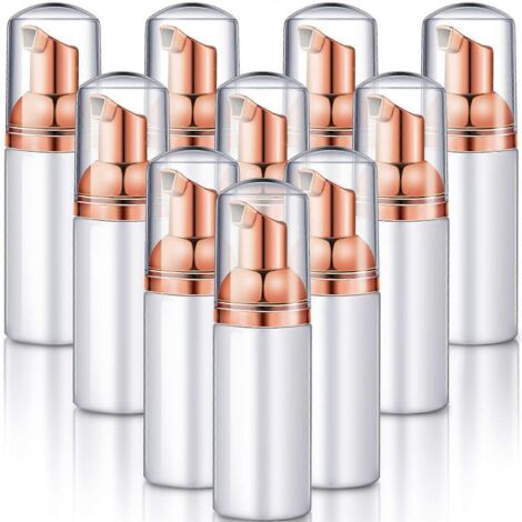 Lot de 10 flacons distributeurs de mousse en plastique rechargeables, format mini, pour savon, idéal pour le nettoyage et les voyages (emballage cosmétique, 60 ml).-AquaForge (1/5)