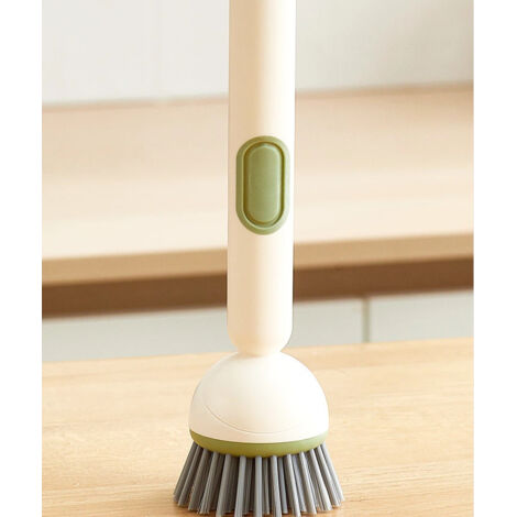 Brosse à vaisselle rechargeable avec long manche et récipient à savon-AquaForge (1/5)