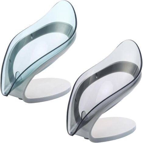 Lot de 2 porte-savons à ventouse, porte-savon de douche, porte-savon en forme de feuille, distributeur de savon-AquaForge (1/4)