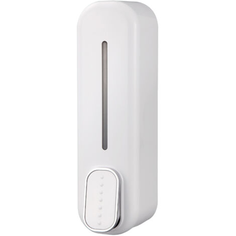 Distributeur de savon liquide mural manuel 300 ml, surface lisse, blanc, pour cuisine, salle à manger, hôpital ou salle de bain.-AquaForge (1/5)