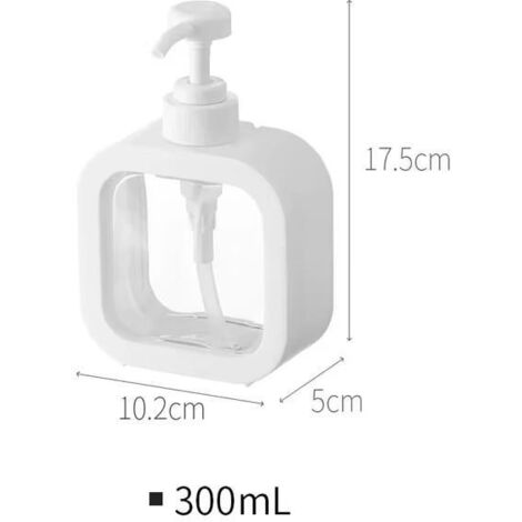 Distributeur de savon 300/500 ml pour salle de bain, rechargeable, pour lotion, shampoing et gel douche. Flacon pompe vide pour salle de bain.-AquaForge (1/5)