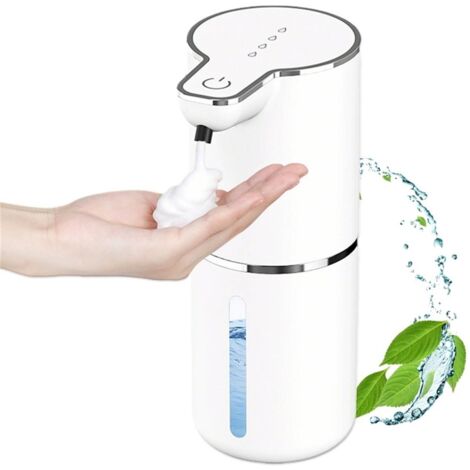 Distributeur de savon automatique 350 ml, pompe à savon rechargeable USB avec capteur de mouvement infrarouge, distributeur de mousse automatique, technologie mousse, capteur infrarouge, blanc-AquaFor (1/5)
