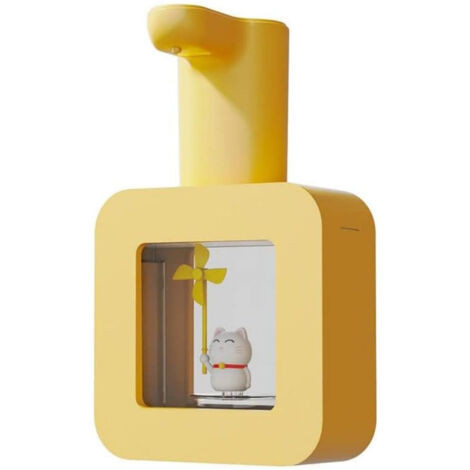 Distributeur de savon à motif dessin animé pour enfants, distributeur de savon automatique rechargeable jaune-AquaForge (1/5)