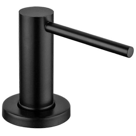 Distributeur de savon pour lavabo en acier inoxydable brossé, à poser, avec pompe manuelle et flacon intégré.-AquaForge (1/5)