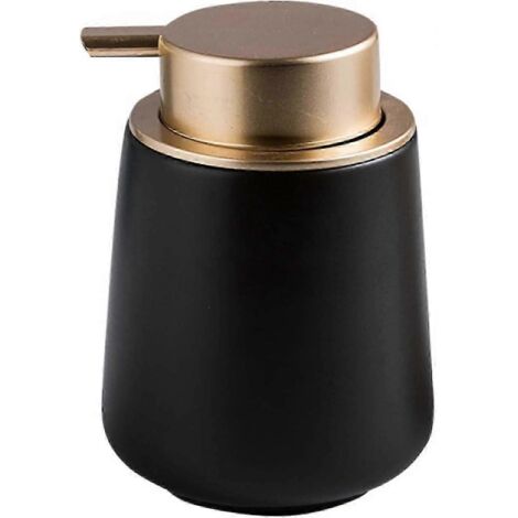 Pompe à savon en céramique, pompe à lotion pour les mains, distributeur de lotion à pompe manuelle pour la maison, la cuisine et la salle de bain (noir mat)-AquaForge (1/5)