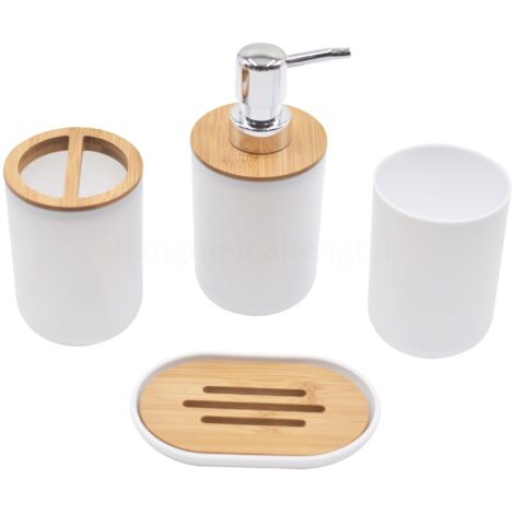 Ensemble d'accessoires de salle de bain comprenant un porte-brosse à dents, un porte-savon, un distributeur de lotion, un gobelet pour bain de bouche, ensemble complet d'accessoires de salle de bain-A (1/5)