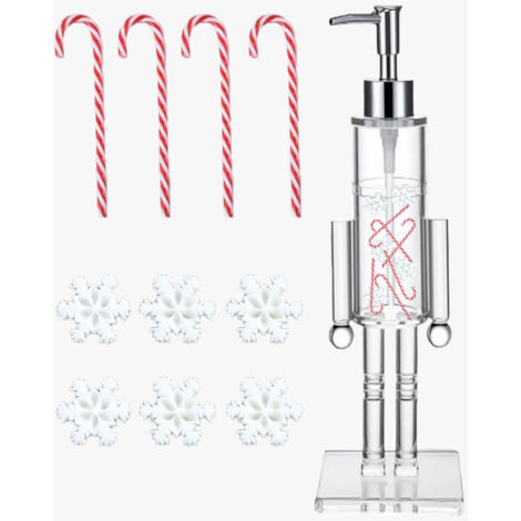 Distributeur de savon en forme de casse-noisette, 30 cm, pompe manuelle, rechargeable, idéal pour décorer le comptoir de la cuisine et de la salle de bain pendant les fêtes de Noël.-AquaForge (1/5)