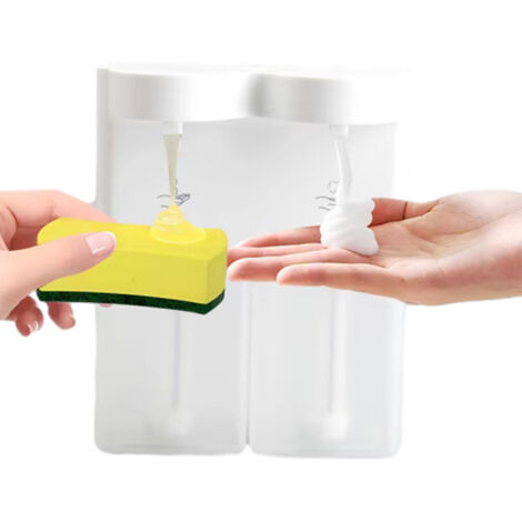 Distributeur de savon automatique 2 en 1 avec capteur, distributeur de gel hydroalcoolique sans contact, accessoires de salle de bain-AquaForge (1/5)