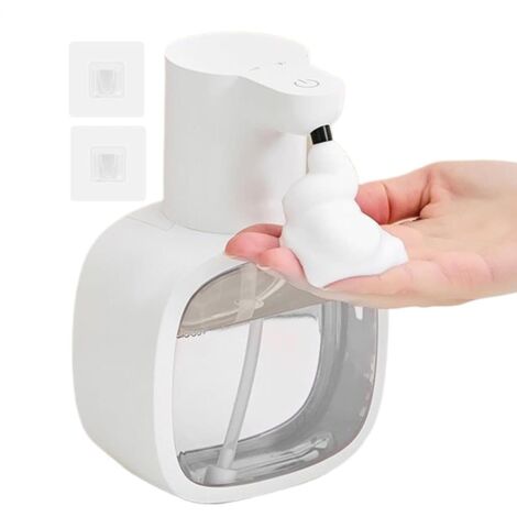 Distributeur de savon automatique 500 ml - Distributeur de savon liquide avec pompe sans contact, chargement USB-C, blanc-AquaForge (1/5)