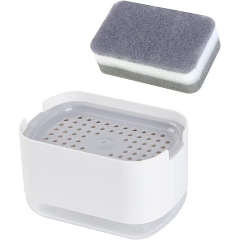Pompe à liquide vaisselle 300 ml avec porte-éponge et panier de rangement.-AquaForge (1/5)