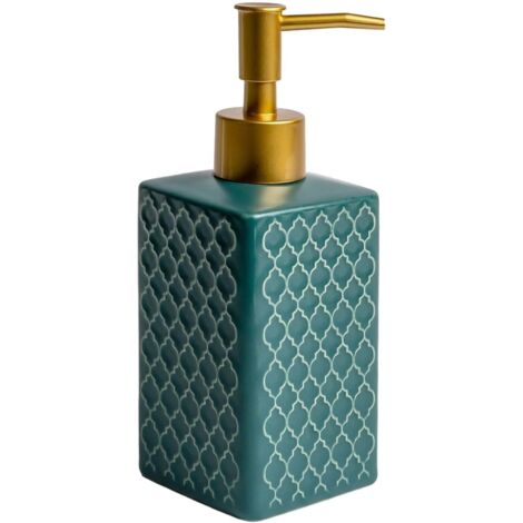 Distributeur de savon en céramique à motifs orientaux verts-AquaForge (1/5)