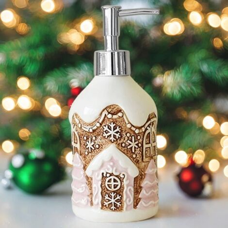 Flacon pompe en céramique rechargeable pour savon liquide/goutte, idéal pour la salle de bain, distributeur de savon-AquaForge (1/5)