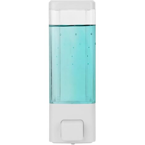 Distributeur de savon liquide mural en plastique ABS pour lavabos, salle de bain, cuisine, 350 ml, blanc-AquaForge (1/5)