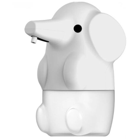 Distributeur automatique de savon mousse, rechargeable par USB, capteur intelligent/motif éléphant (blanc)-AquaForge (1/5)