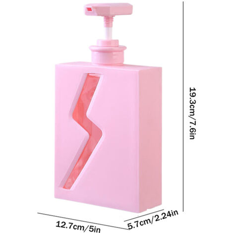 Pompe à savon 500 ml pour salle de bain, rechargeable pour lotion, shampoing et douche rose-AquaForge (1/5)