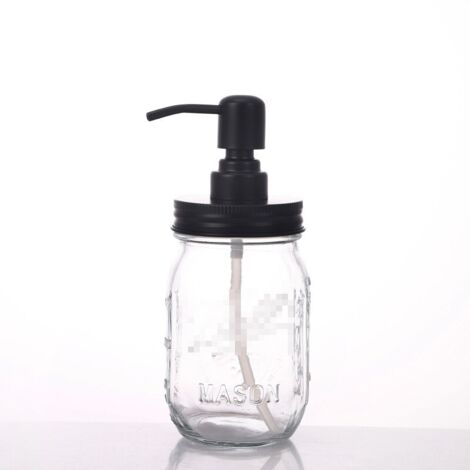 Distributeur de savon liquide en bocal Mason de 473 ml (16 oz) avec pompe en acier inoxydable, idéal pour la salle de bain et la cuisine.-AquaForge (1/5)