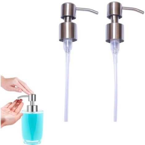 Lot de 2 têtes de pompe à savon en acier inoxydable, résistantes à la corrosion, 22 mm-AquaForge (1/5)