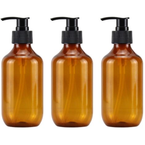 Distributeur de savon ING en 3 parties, pompe à savon vide de 500 ml avec distributeurs de savon réutilisables, flacons à pompe vides, distributeur de savon fixe et douche marron-AquaForge (1/5)