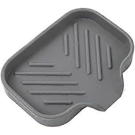 Porte-savon en silicone avec bec verseur pour salle de bain - Organisateur de salle de bain et de cuisine, porte-éponge, plateau pour liquide vaisselle, idéal pour distributeur, éponge à récurer, flac (1/5)