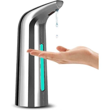 Distributeur de savon liquide sans contact argenté, distributeur automatique de gel hydroalcoolique compatible avec différentes marques-AquaForge (1/5)