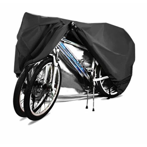 Housse de vélo, pour 2 vélos, housses de vélo imperméables et anti-UV pour une utilisation en extérieur avec trous pour cadenas, noire, 1 pc.-AquaForge (1/5)