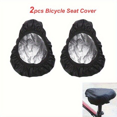 Lot de 2 housses de selle noires pour vélo de route et VTT, résistantes et protectrices, pour hommes et femmes.-AquaForge (1/5)