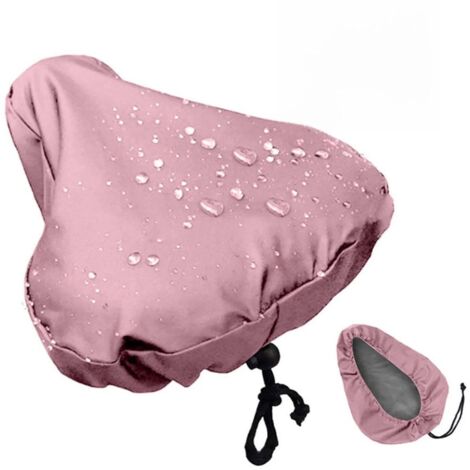 Housse de selle de vélo imperméable avec cordon de serrage - Housse de pluie pour selle de vélo - Tissu Oxford 210D rose - Idéale pour le cyclisme en extérieur-AquaForge (1/5)