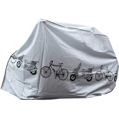 Housse de moto imperméable 210 x 100 cm, protection contre la poussière, la pluie et les UV, pour une utilisation intérieure et extérieure (gris).-AquaForge (1/5)