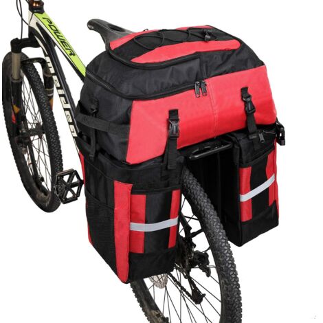Sacoches de vélo 3 en 1 étanches avec porte-bagages arrière et housse de pluie-AquaForge