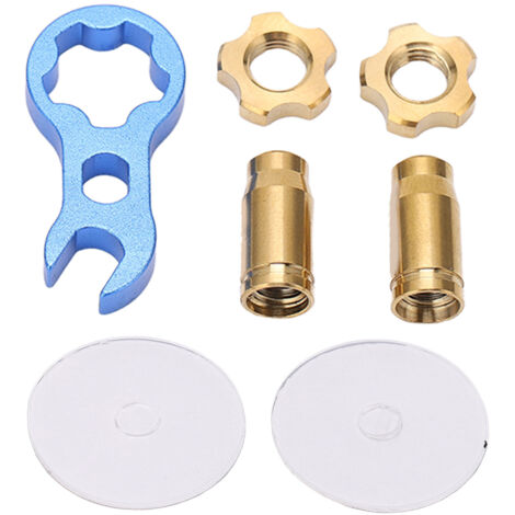 RISK Lot de 7 bouchons de valve Presta en alliage de titane pour vélo, haute résistance, couleur or-AquaForge (1/5)