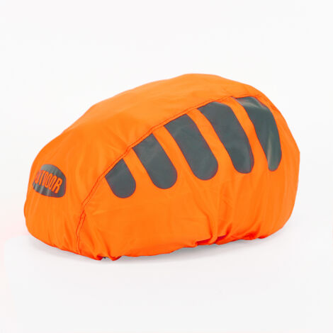 Ensemble deux pièces - Housse de pluie pour casque de vélo - Housse de casque - Imperméable - Orange/Jaune-AquaForge