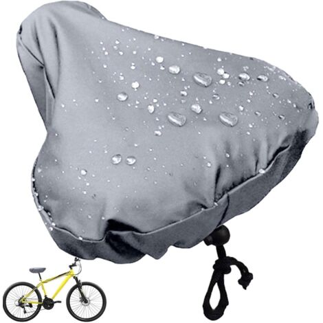 Housse de selle de vélo imperméable avec cordon de serrage - Housse de pluie pour selle de vélo - Tissu Oxford 210D pour cyclisme en extérieur, gris-AquaForge (1/5)