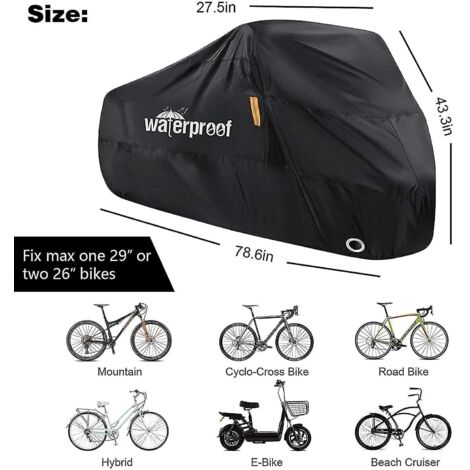Housse de vélo imperméable extérieure avec trou pour cadenas-AquaForge (1/3)