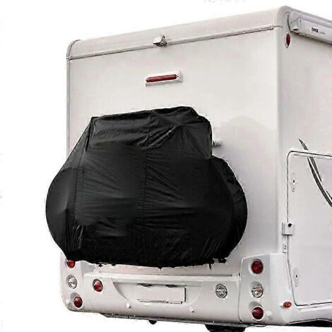 Housse de protection arrière imperméable noire 210D extra résistante pour camping-car/caravane (jusqu'à 2-3 vélos)-AquaForge