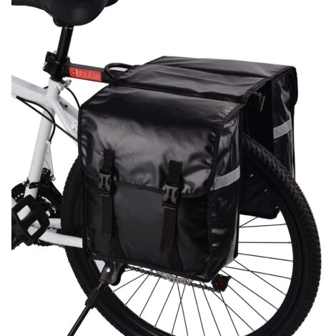 Sacoches doubles pour vélo - Sacoches arrière étanches avec housse de pluie et bande réfléchissante-AquaForge (1/5)