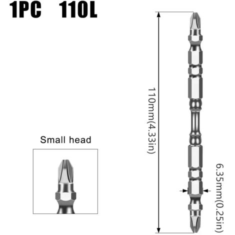 Tournevis industriel à tête magnétique antidérapante S2, double tête haute dureté, tête cruciforme pour perceuse pneumatique-AquaForge (1/5)
