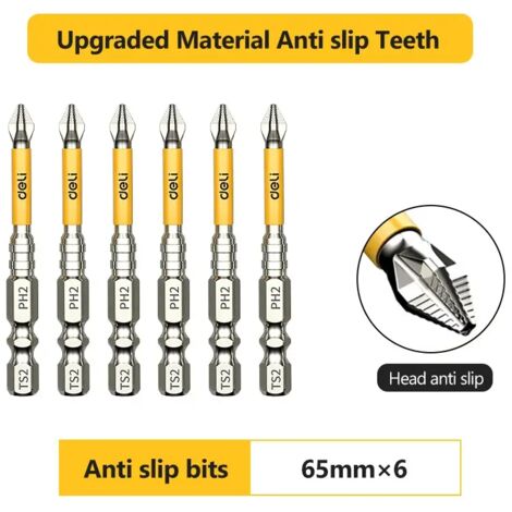 Lot de 6 tournevis Phillips magnétiques antidérapants PH2, pour perceuses et outils manuels, tailles 25/50/65/70/90/150 mm-AquaForge (1/5)