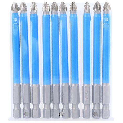 10 embouts de tournevis antidérapants en acier allié S2, foret magnétique puissant en croix PH2 x 90 mm-AquaForge (1/3)