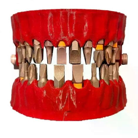 Porte-embouts de tournevis en plastique amusant, décoratif pour la maison, avec 28 embouts et adaptateurs pour prothèses dentaires, motif modèle de dents.-AquaForge (1/5)