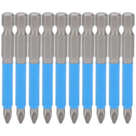 Ensemble de 10 embouts de tournevis Phillips PH2 antidérapants et magnétiques de 65 mm pour perceuse électrique manuelle-AquaForge (1/5)