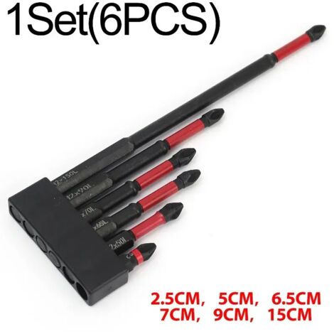 Jeu de forets magnétiques pour tournevis, embouts de vissage Phillips antidérapants, embouts de vissage à percussion en acier allié résistant aux outils électriques, embouts pour tournevis électriques (1/5)