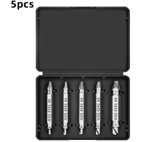 Kit de haute qualité pour extraire les boulons cassés - 5 pièces avec forets double face haute vitesse-AquaForge