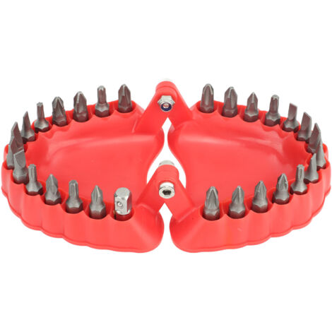 Porte-foret pour forets à prothèses dentaires, 28 trous, rouge, avec embouts, tournevis pour moule et modèle de prothèse-AquaForge (1/5)