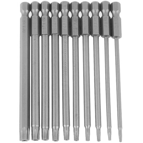 Jeu de 10 embouts Phillips BST pour tournevis à tige hexagonale 1/4" en acier S2 de 100 mm-AquaForge (1/5)