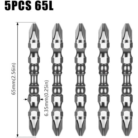 Tournevis industriel à tête magnétique antidérapante S2, double tête haute dureté, tête cruciforme pour perceuse pneumatique-AquaForge (1/5)